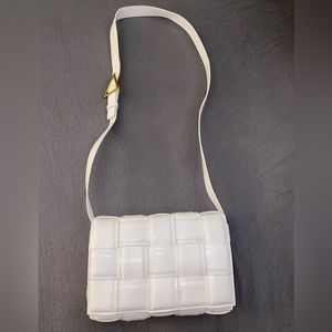 White leather crossbody bag